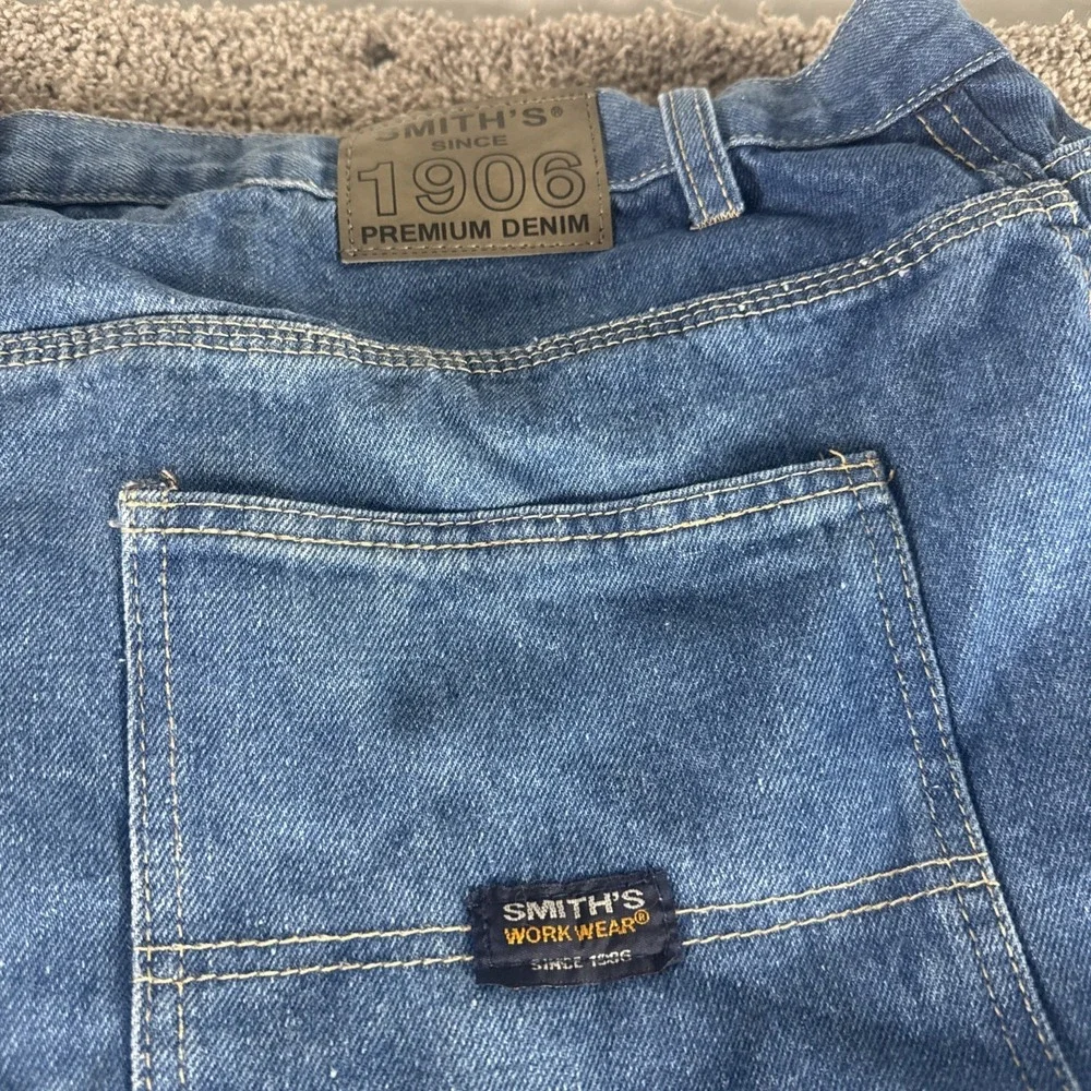 Smiths Workwear Size 42x30 Mens Jeans Cotton Straight Dark Wash‎